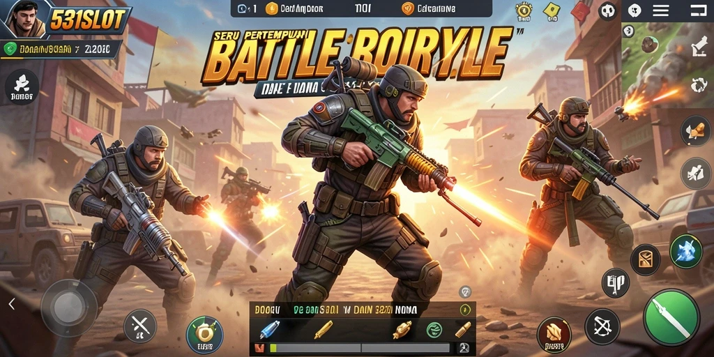 Tangkapan layar 531SLOT menampilkan aksinya yang mendebarkan di arena Battle Royale.