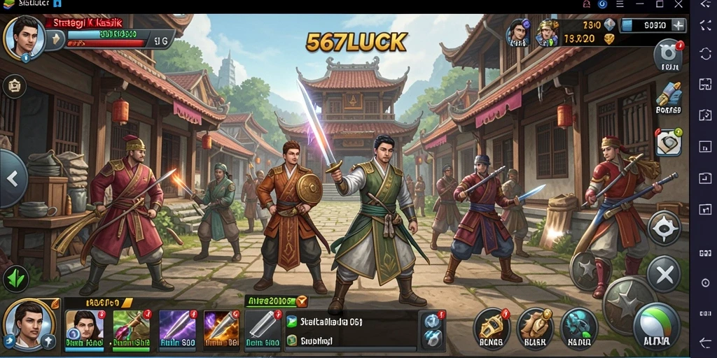 Screenshot menunjukkan gameplay seru dari 567LUCK dengan strategi pertempuran.