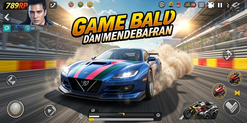 Tangkapan layar gameplay <strong>789RP</strong> menampilkan aksi balapan yang mendebarkan.