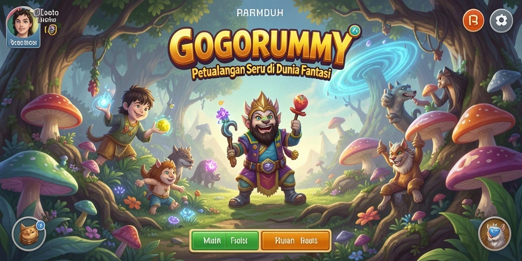 Tampilan gameplay GOGORUMMY yang memukau di dunia petualangan.