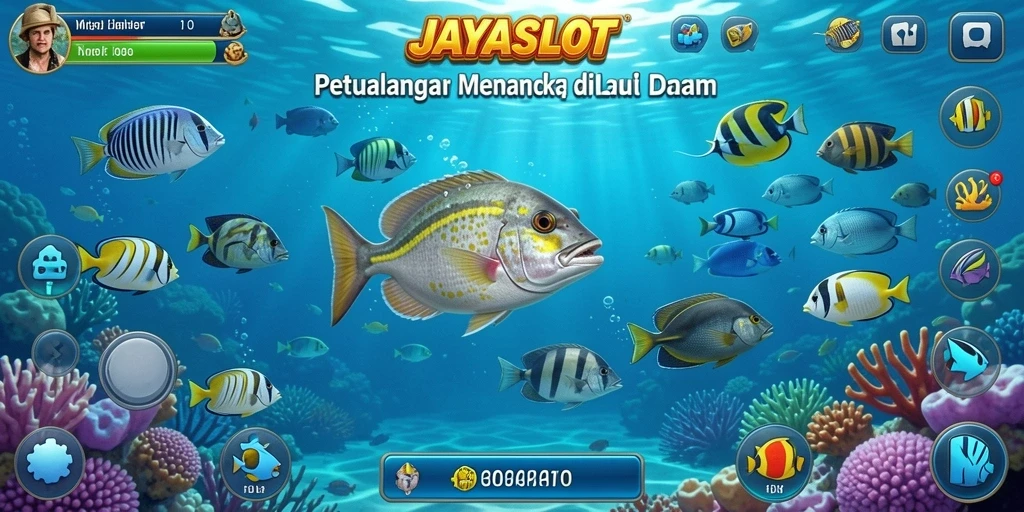 Tampilan gameplay dari JAYASLOT saat menangkap ikan.