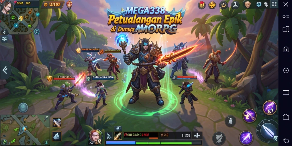 Tampilan gameplay yang memukau dari MEGA338, menunjukkan aksi petualangan MMORPG.