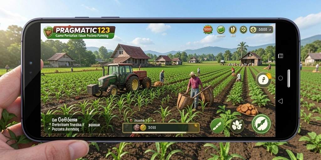 Screenshot gameplay PRAGMATIC123 dengan aktivitas bertani yang seru.